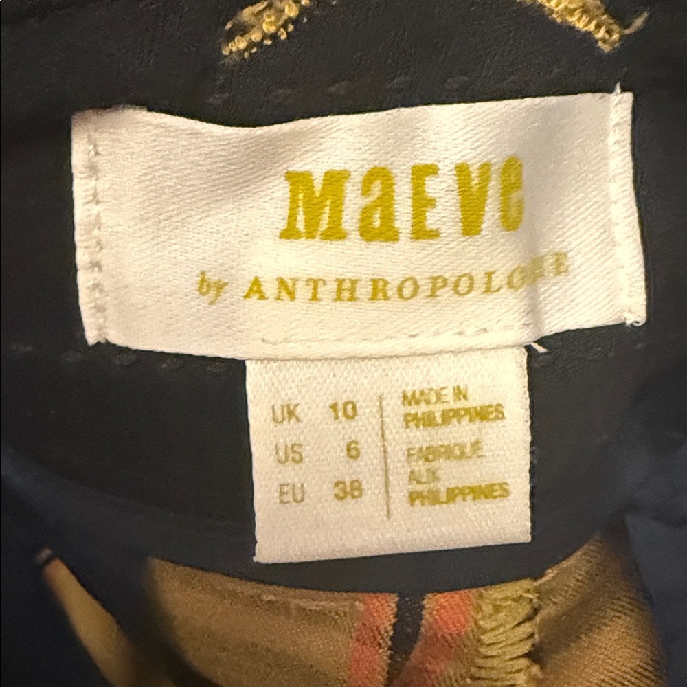 Anthropologie Maeve The Essential "Slim Kick Flare Plaid Pants Sz 6 - Picture 5 of 5